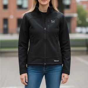 MARMOT Bruins Embroidered Black Dog Tempo Jacket Black Women’s Size Small 1907-8